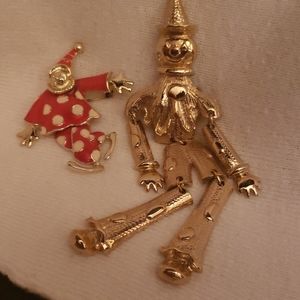 Vintage clown brooch pins